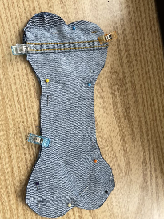 Denim Dog bone toy
